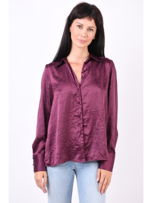 Women Shirt Vero Moda Vmfolly Crinkle Grape Wine